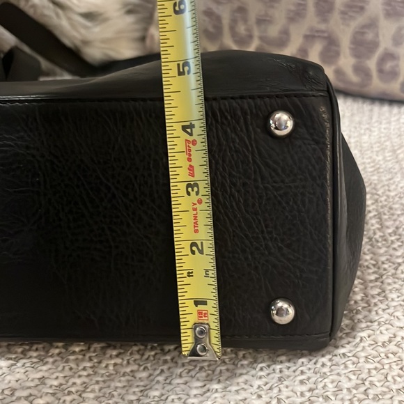 Tanna Tannar Black Soft Neutral Leather Satchel Shoulder Bag Purse - Picture 5 of 12